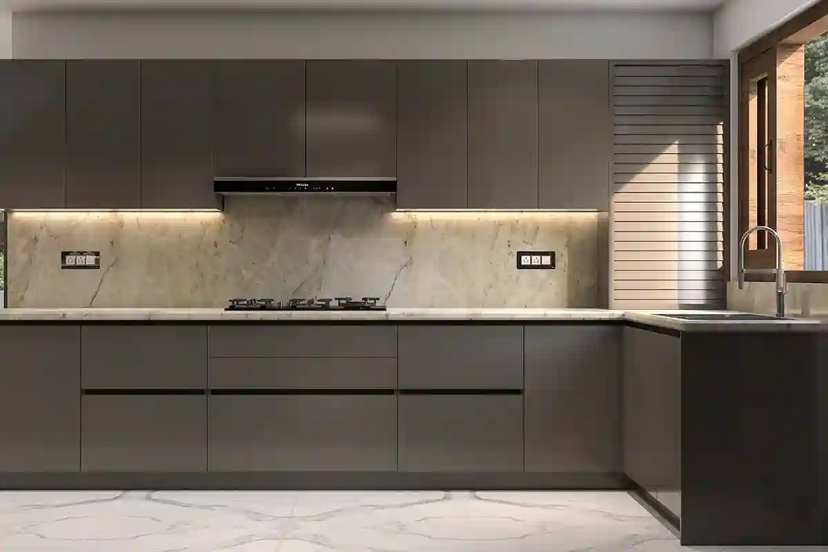 l-shape modular kitchen