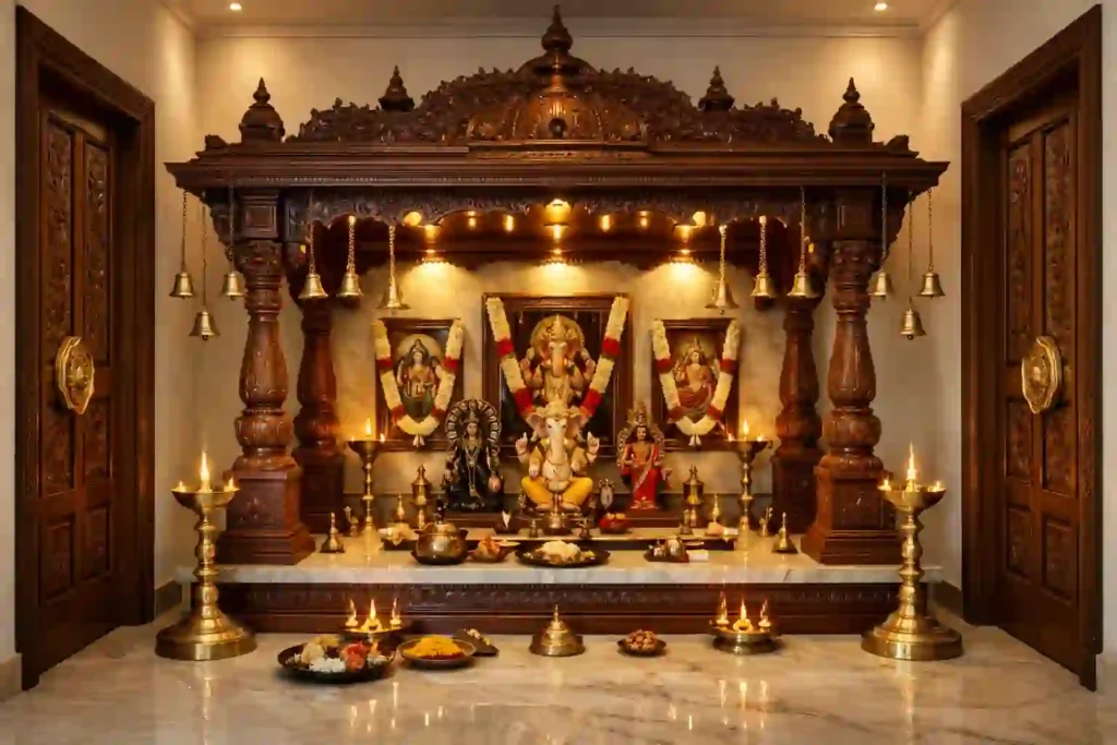 BEST POOJA ROOM INTERIOR DESIGN IN TRICHY