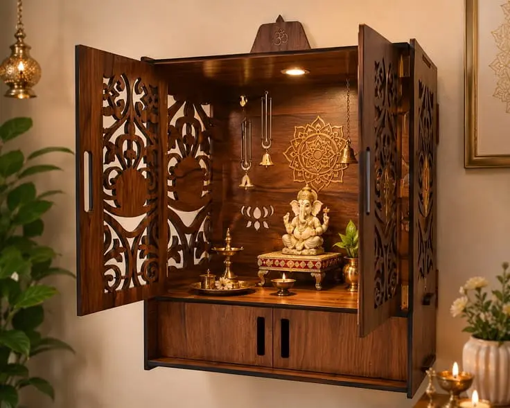 How to Design a Pooja Room in a Flat Without Wasting Space