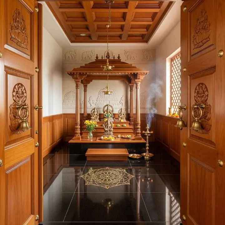 Modern & Traditional Pooja Room Interior Design in Tiruchirappalli – Complete Guide