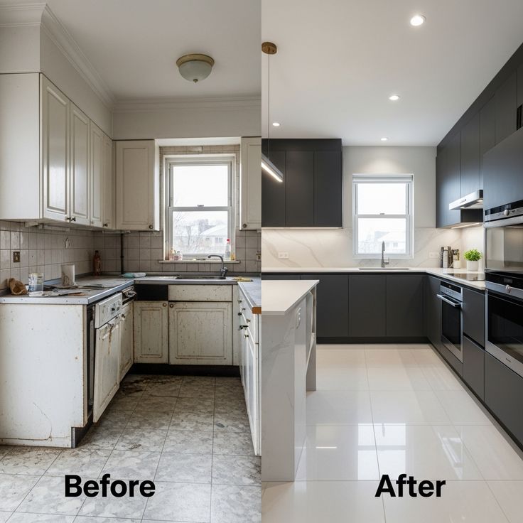 before and after interior works